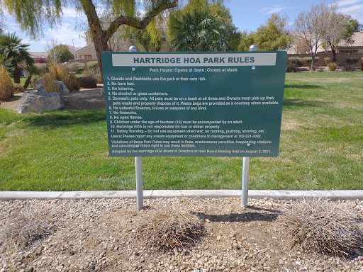 Hartridge HOA Park Rules Site Sign
